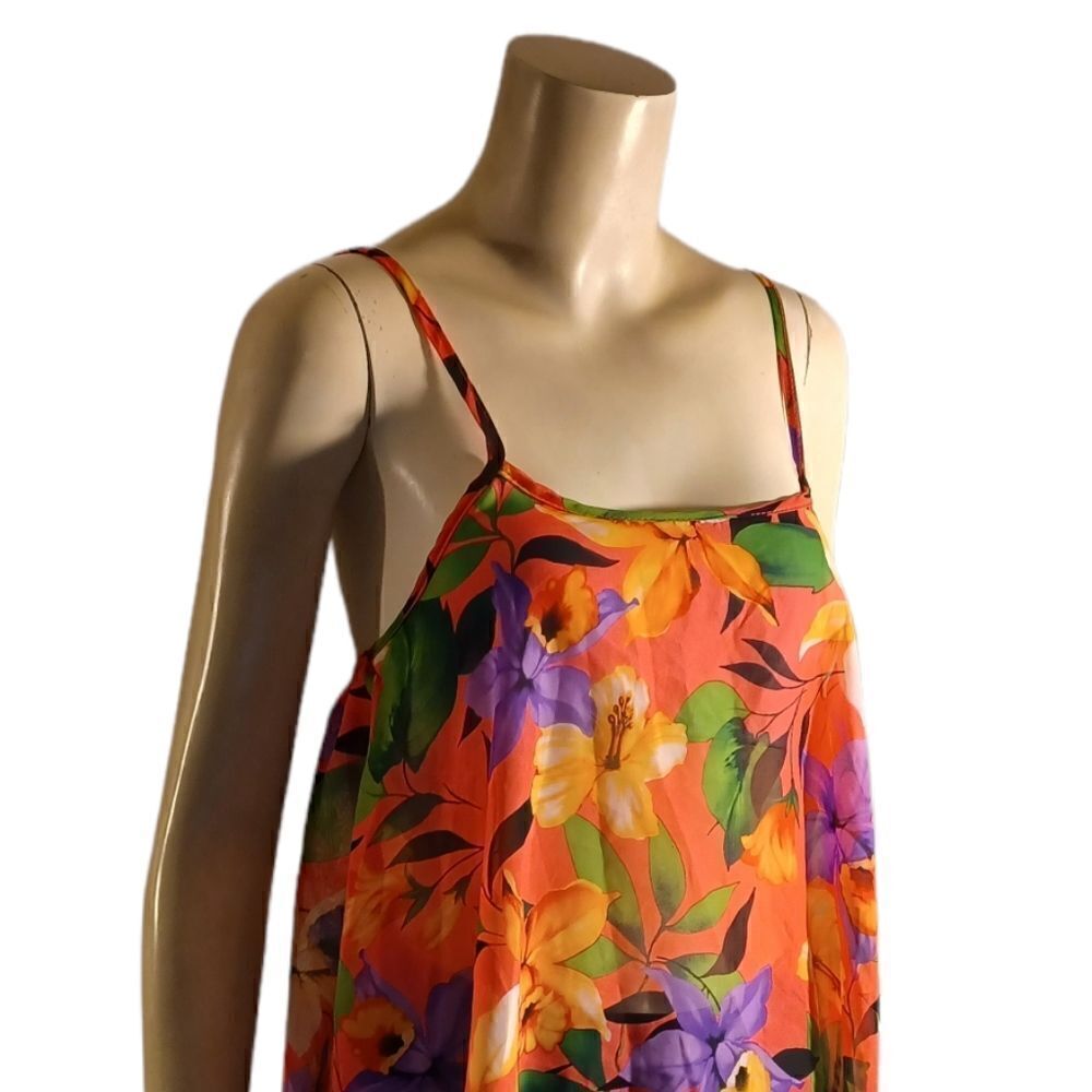 605733...Mia Floral Babydoll Tank Top Size Medium